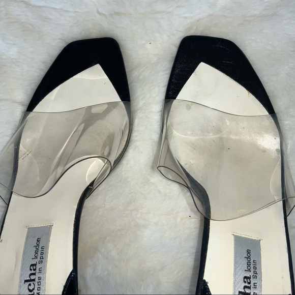 SASHA LONDON VINTAGE…CLEAR/BLACK MADE IN SPAIN…9 M EUC - Picture 7 of 11
